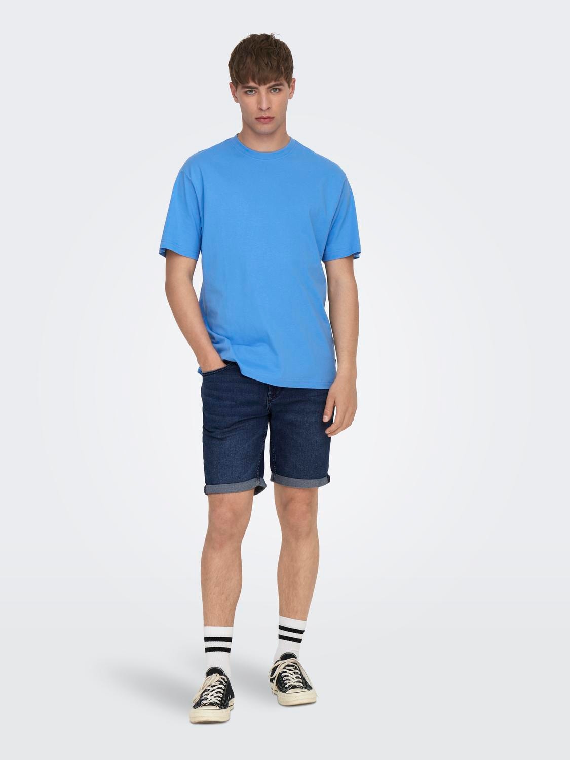ONLY & SONS Shorts Regular Fit -Medium Blue Denim - 22024331