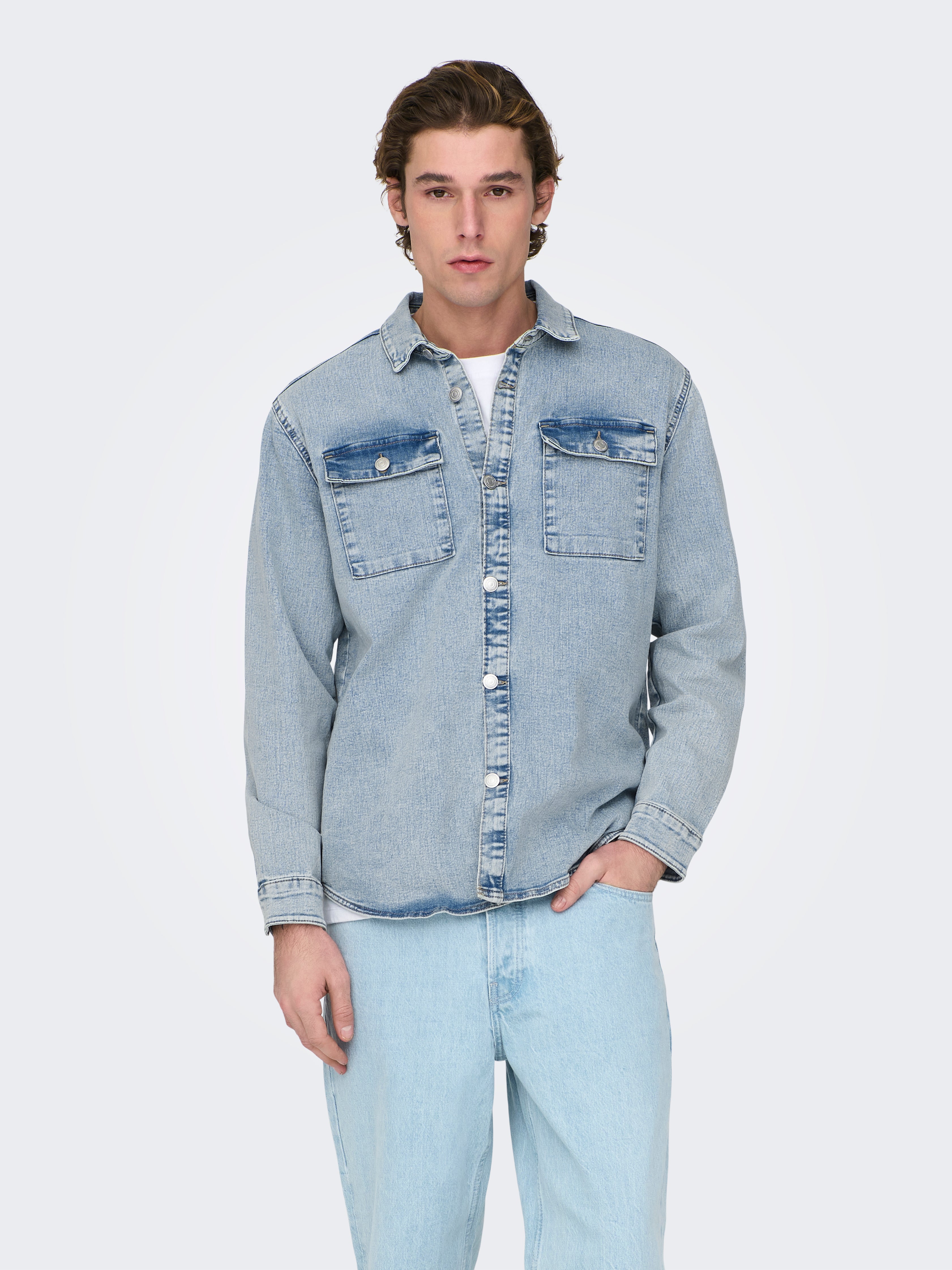 Only and sons sale denim shirt