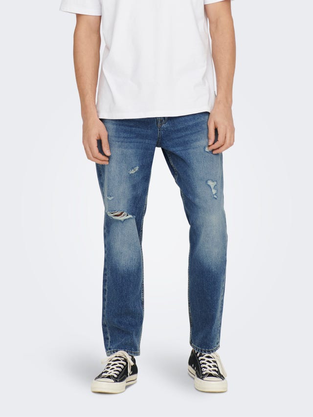 ONLY & SONS ONSAVI CROP MID. BLUE 4381 JEANS - 22024381