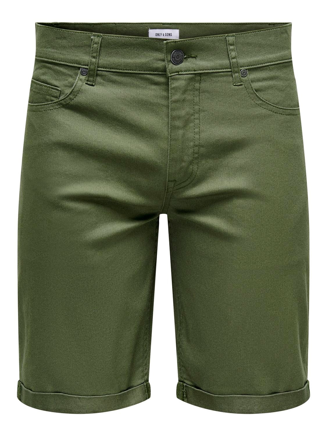ONLY & SONS ONSPLY LIFE REG TWILL 4451 SHORTS -Olive Night - 22024451