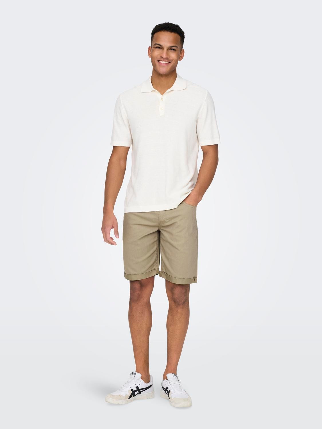 ONLY & SONS ONSPLY LIFE REG TWILL 4451 SHORTS -Chinchilla - 22024451