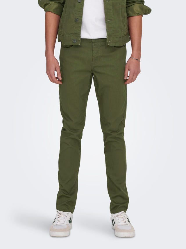 Slim fit trousers | Dark Green | ONLY & SONS®