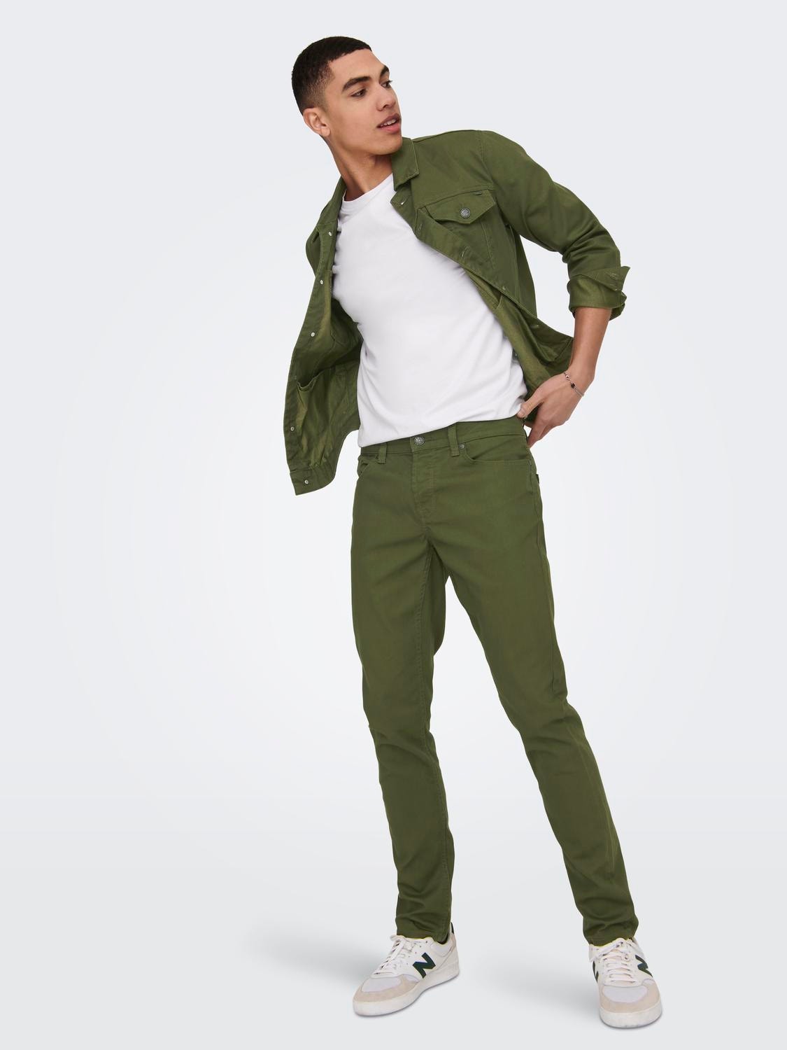 ONLY & SONS Pantalons Slim Fit -Olive Night - 22024452