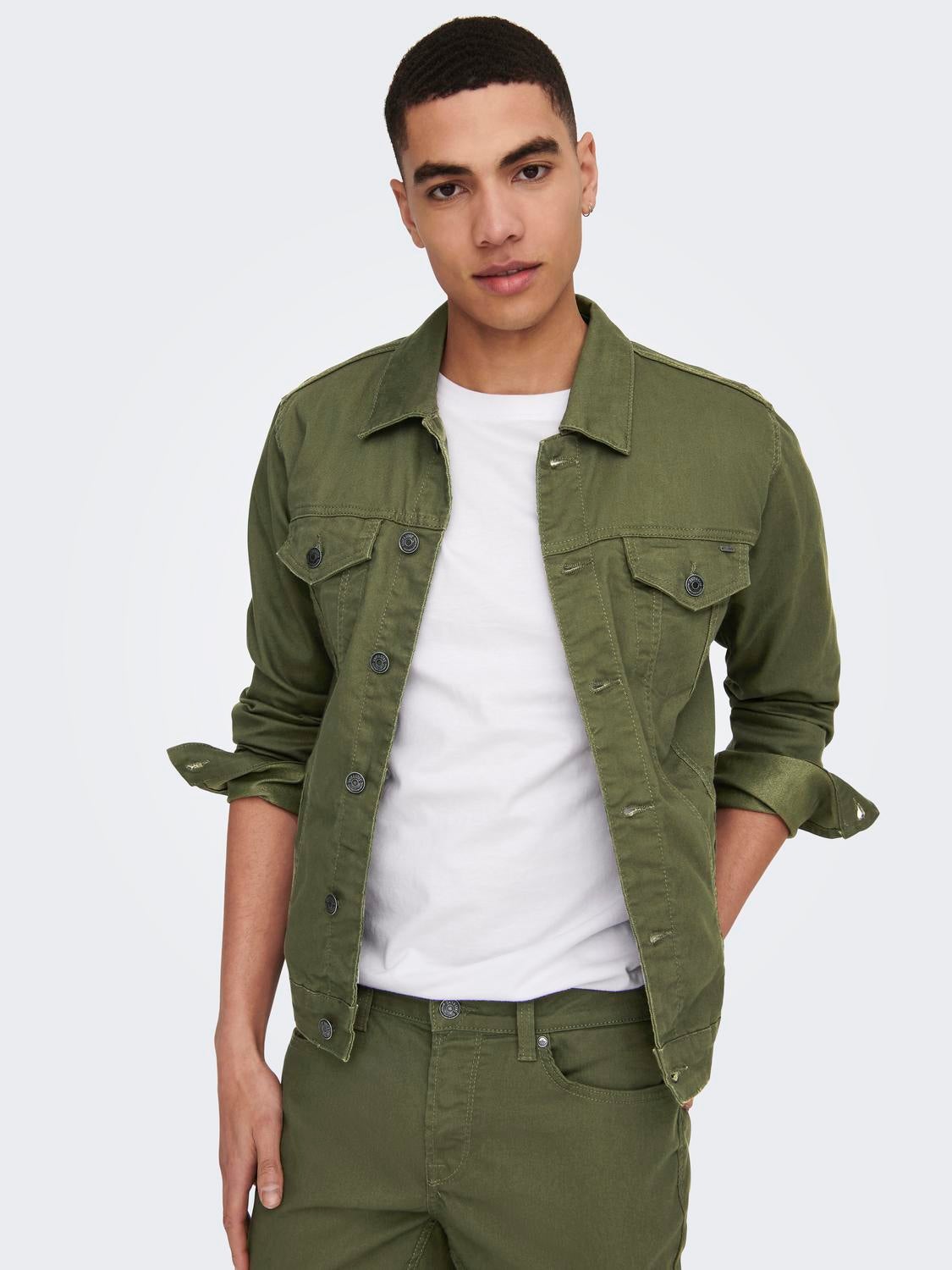 Green canvas outlet jacket