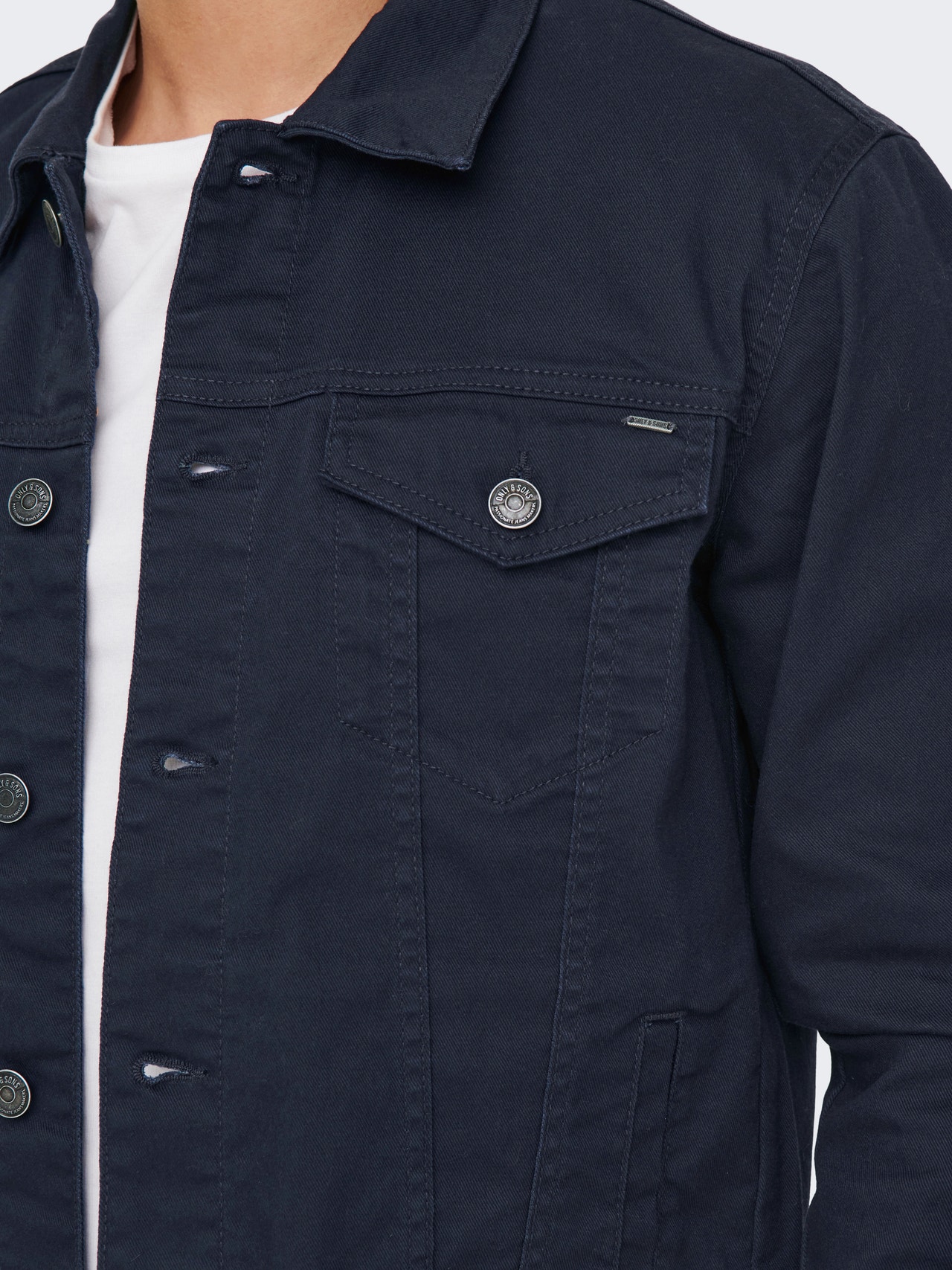 ONLY & SONS Solid Colored Canvas Jacket -Dark Navy - 22024453