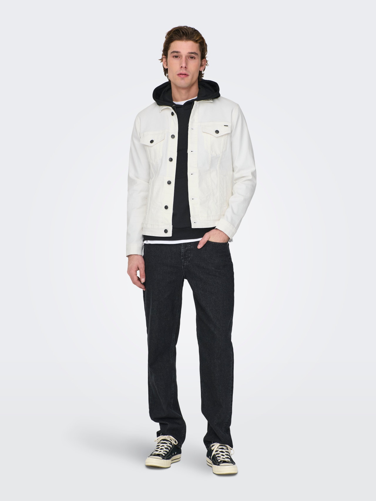 ONLY & SONS Spread collar Buttoned cuffs Jacket -White - 22024453