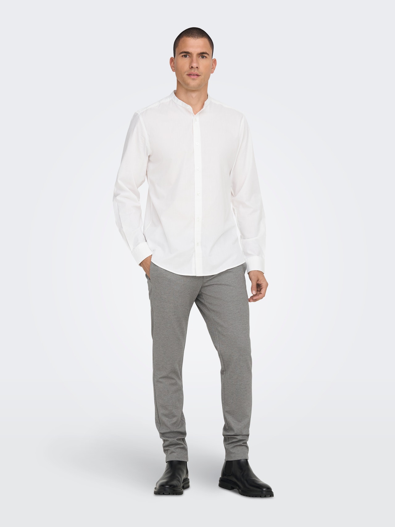 ONLY & SONS Pantalons Slim Tapered Fit -Chinchilla - 22024455