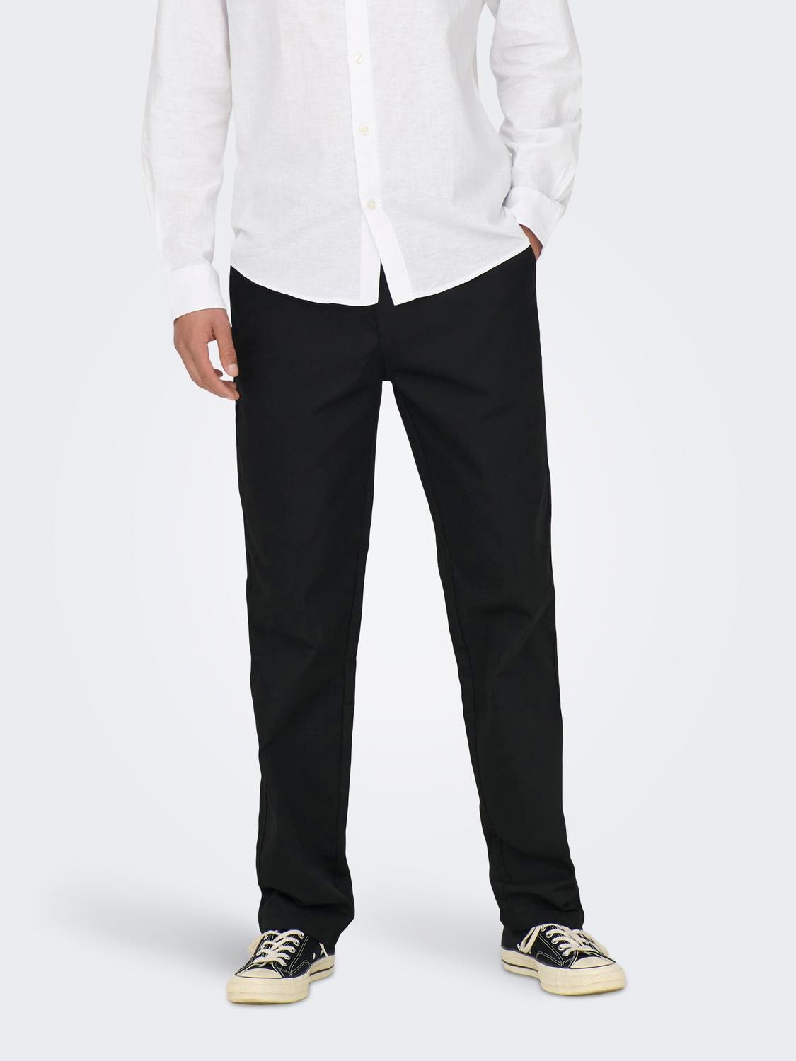 ONLY & SONS Loose fit chinos -Black - 22024468