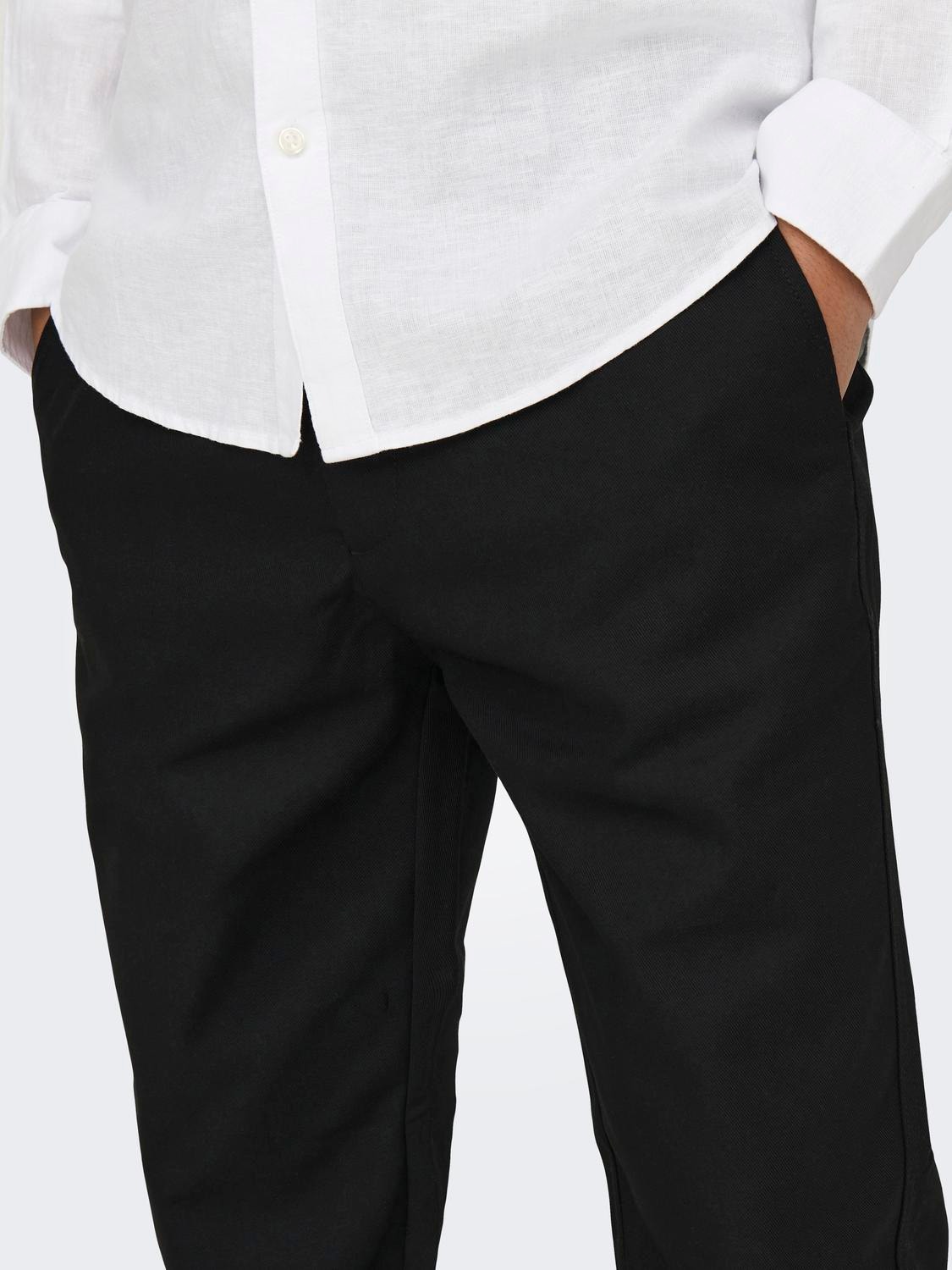 ONLY & SONS Loose fit chinos -Black - 22024468