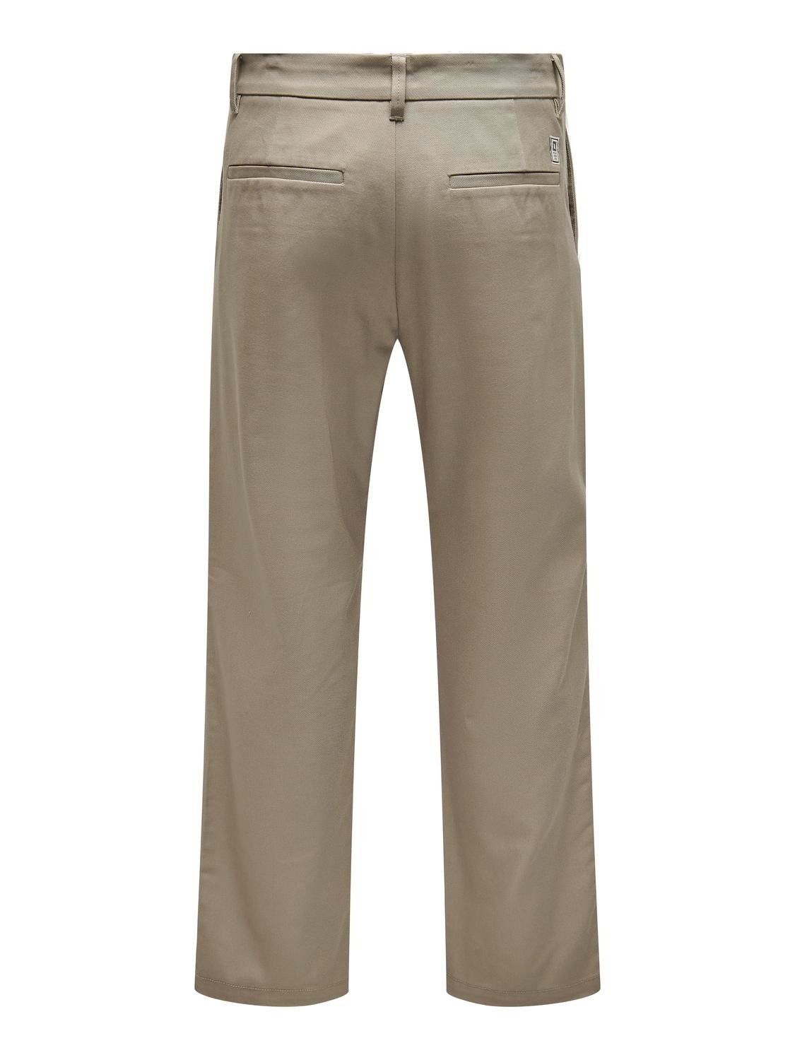 ONLY & SONS Loose Fit Mid waist Trousers -Chinchilla - 22024468