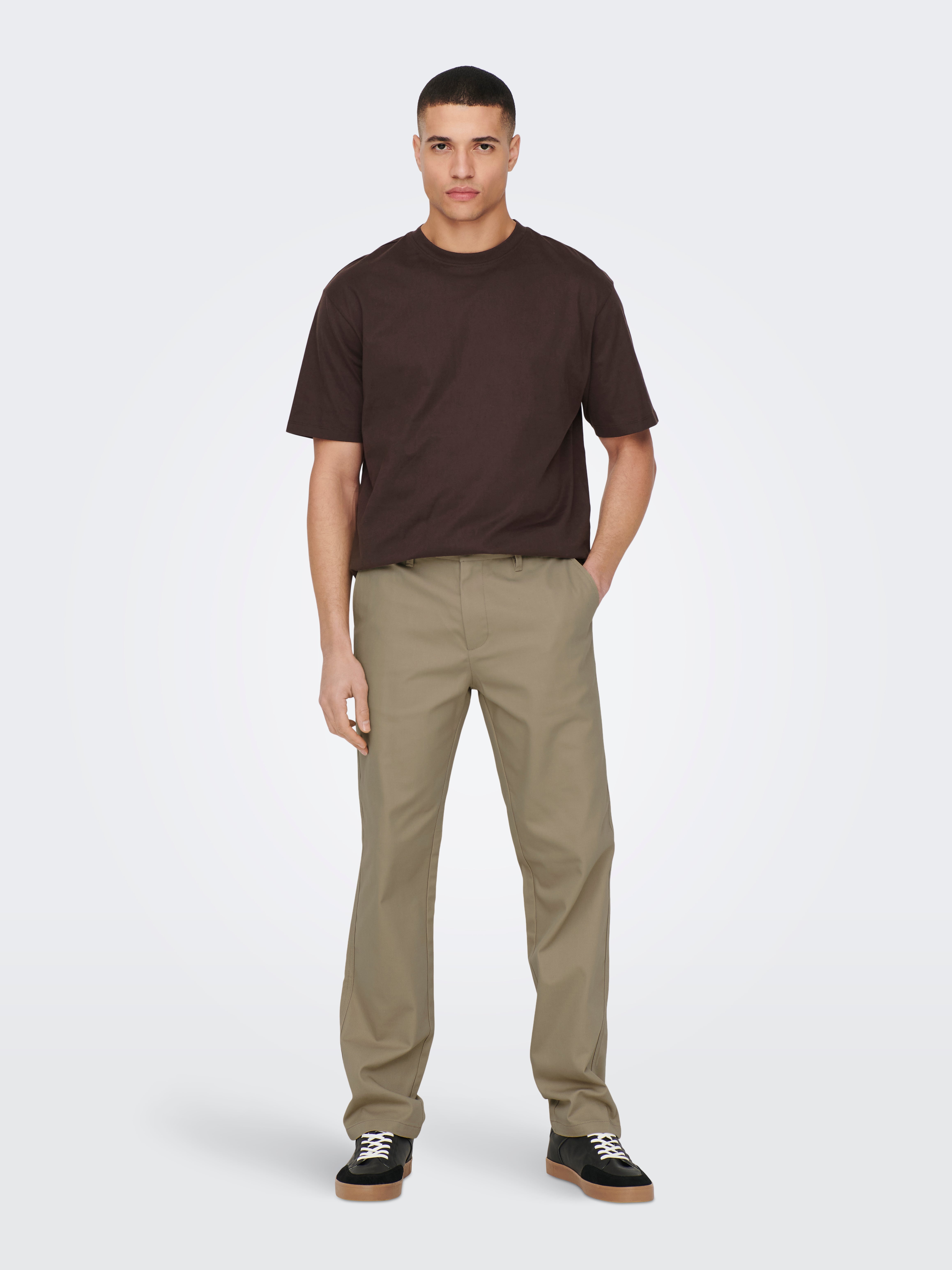 ONSEDGE-ED Loose fit Chinobroek | Midden Grijs | ONLY & SONS®