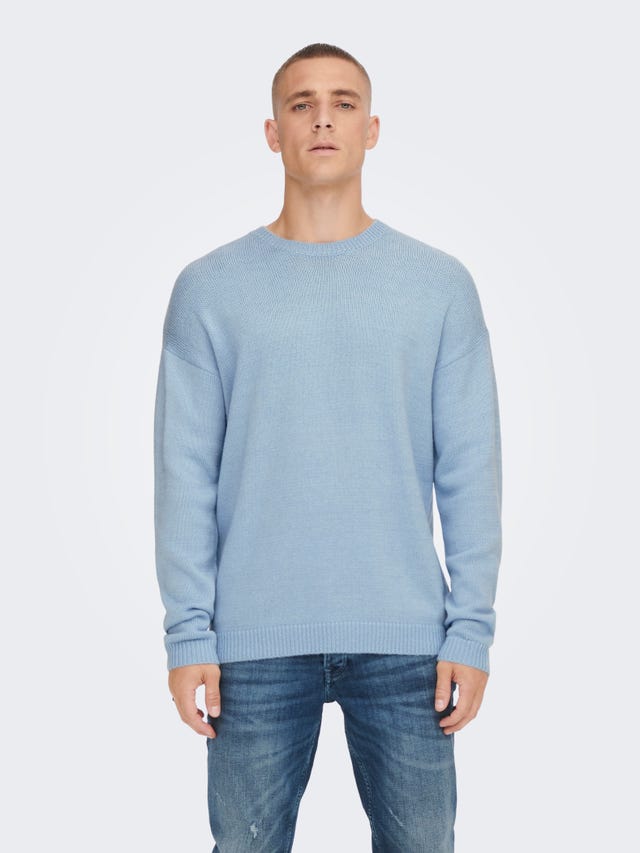 ONLY & SONS O-Neck Dropped shoulders Pullover - 22024567
