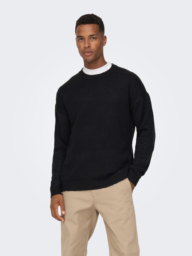 ONLY & SONS O-Neck Dropped shoulders Pullover - 22024567