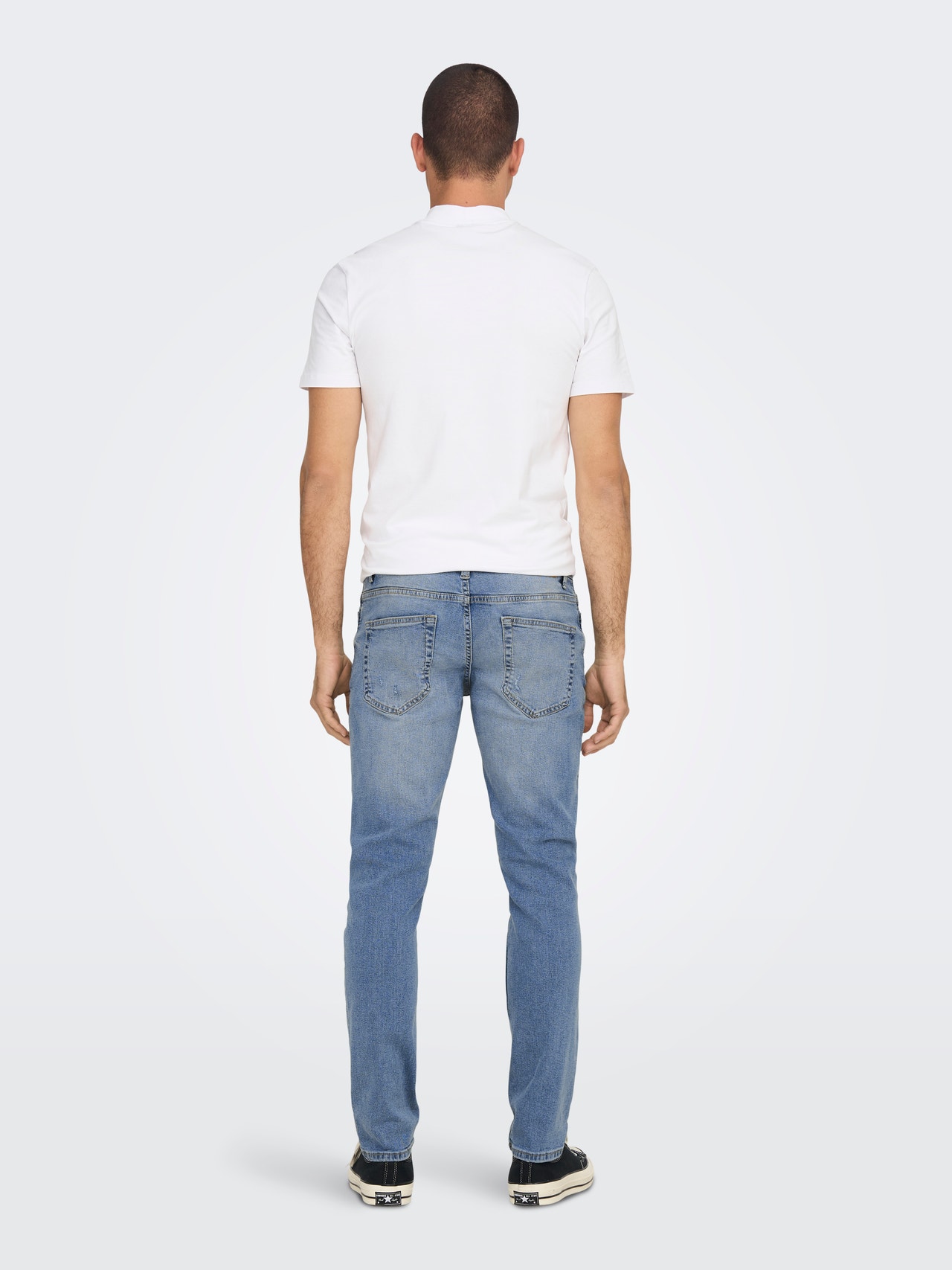 ONLY & SONS Jeans Slim Fit Ourlets déchirés -Light Blue Denim - 22024595