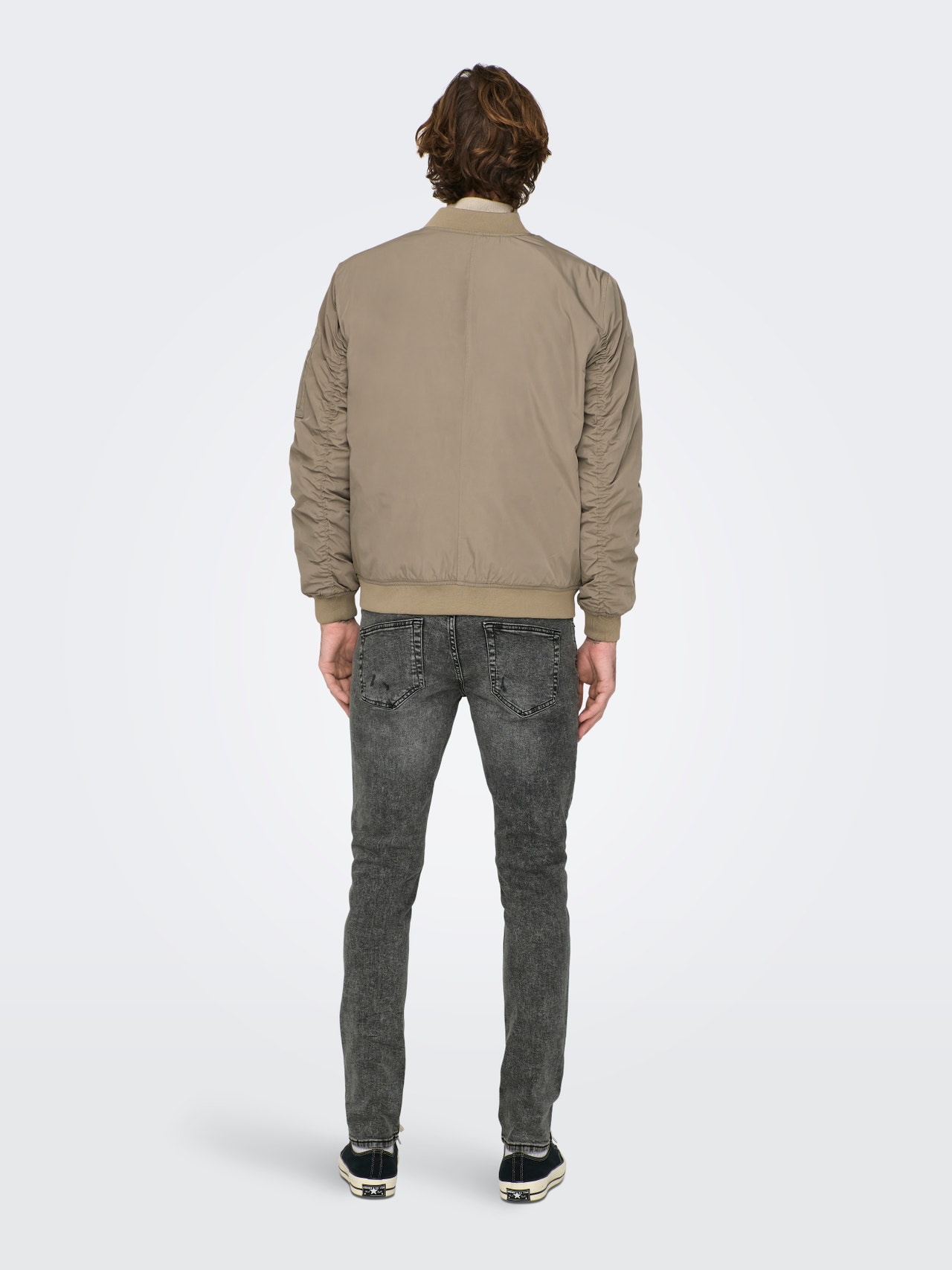 ONLY & SONS Slim Fit Ripped hems Jeans -Medium Grey Denim - 22024597