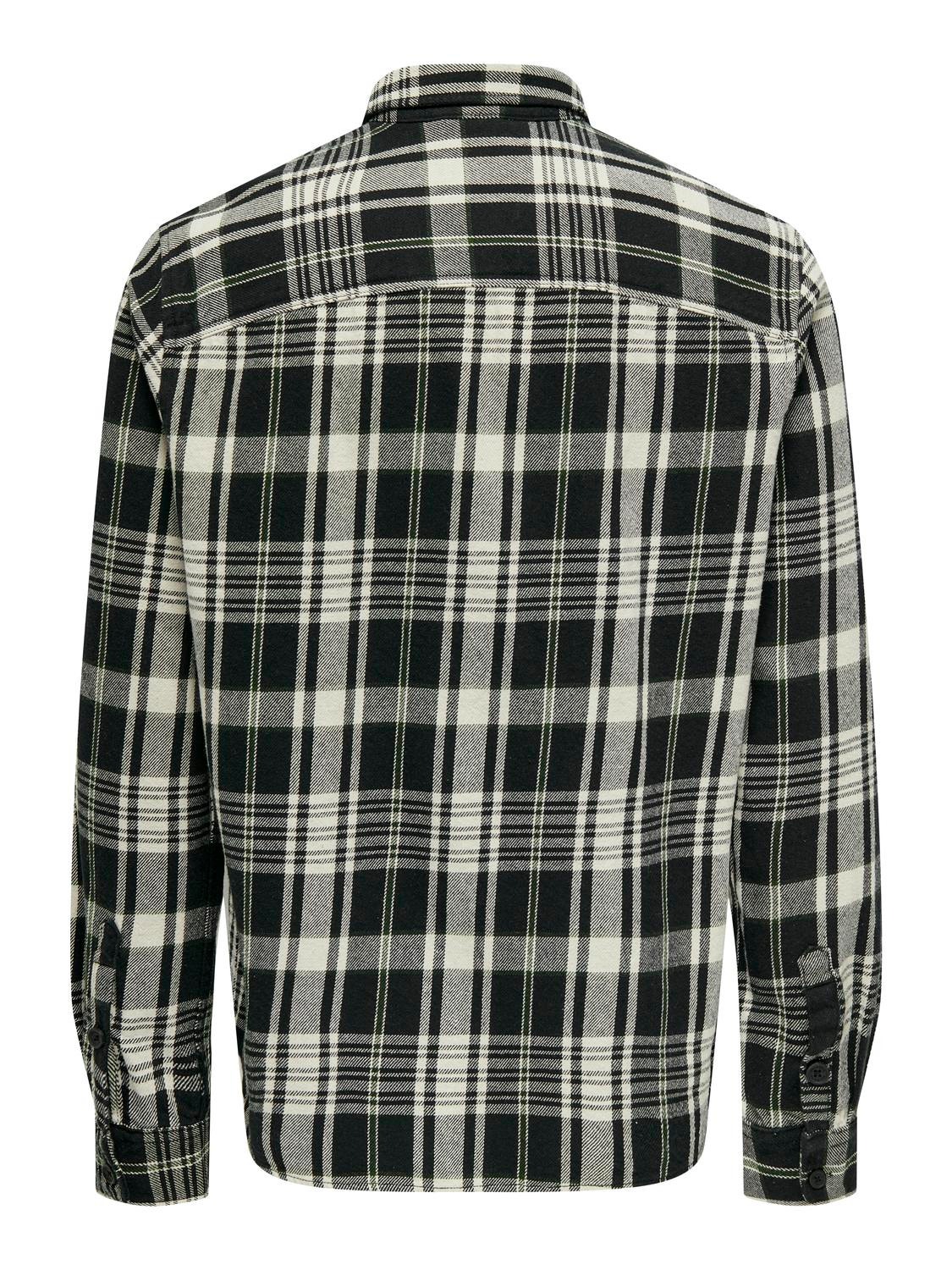 ONLY & SONS Loose Fit Checked shirt -Black - 22024699