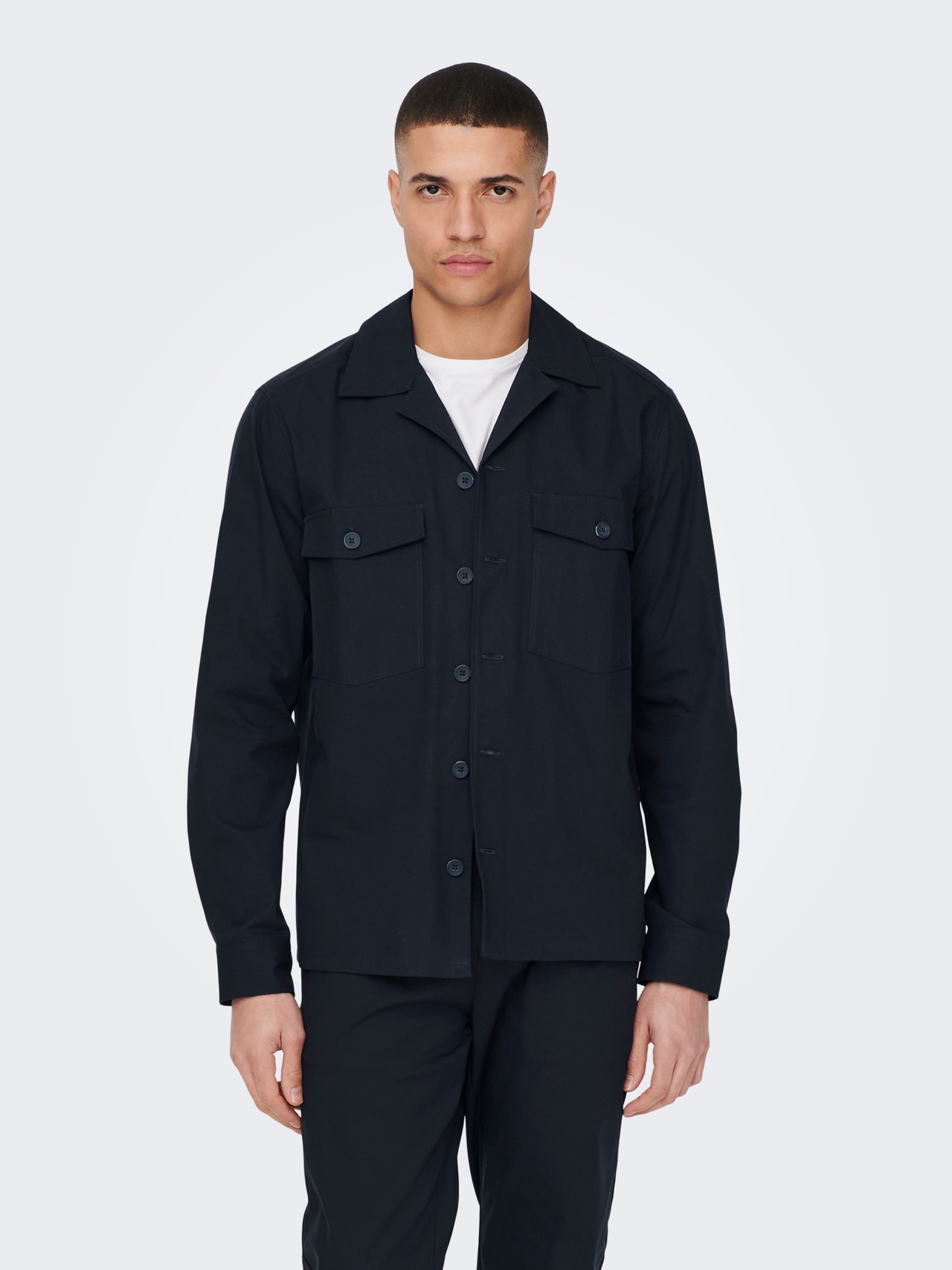 ONLY & SONS Solid color overshirt -Dark Navy - 22024709