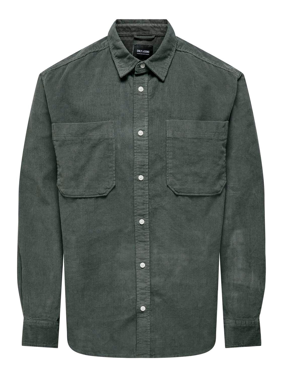 7 DIAMOND Charcoal 2024 Grey The Darklands Courduroy Buttom Up Shirt