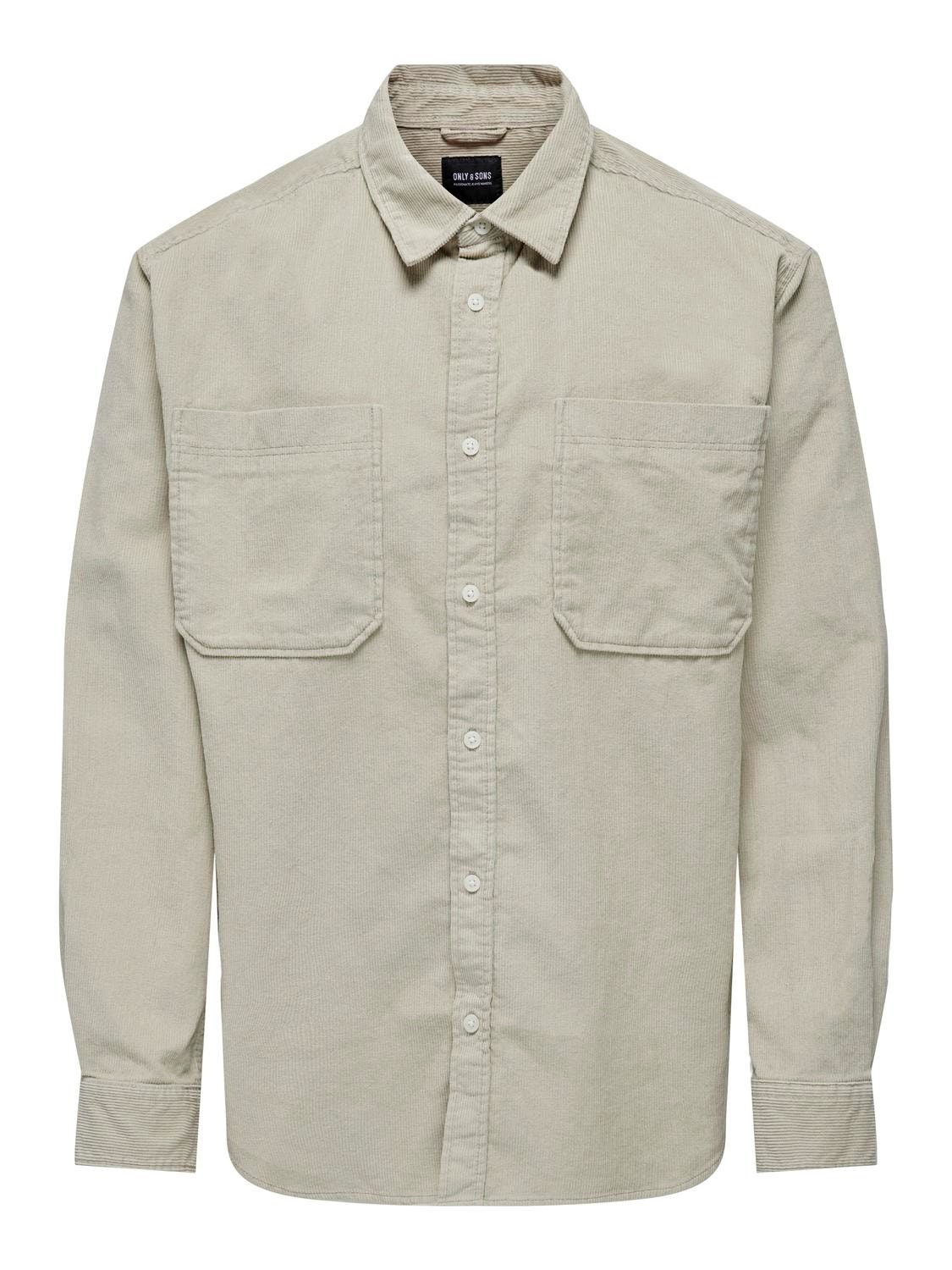 ONLY & SONS Relaxed Fit Shirt collar Shirt -Silver Lining - 22024716
