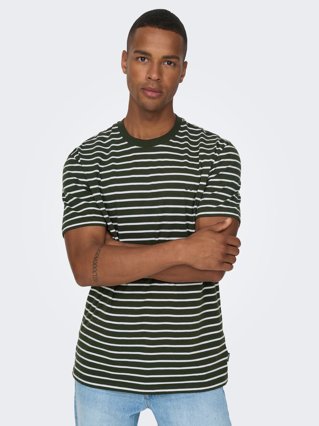 ONLY & SONS Striped t-shirt -Rosin - 22024741