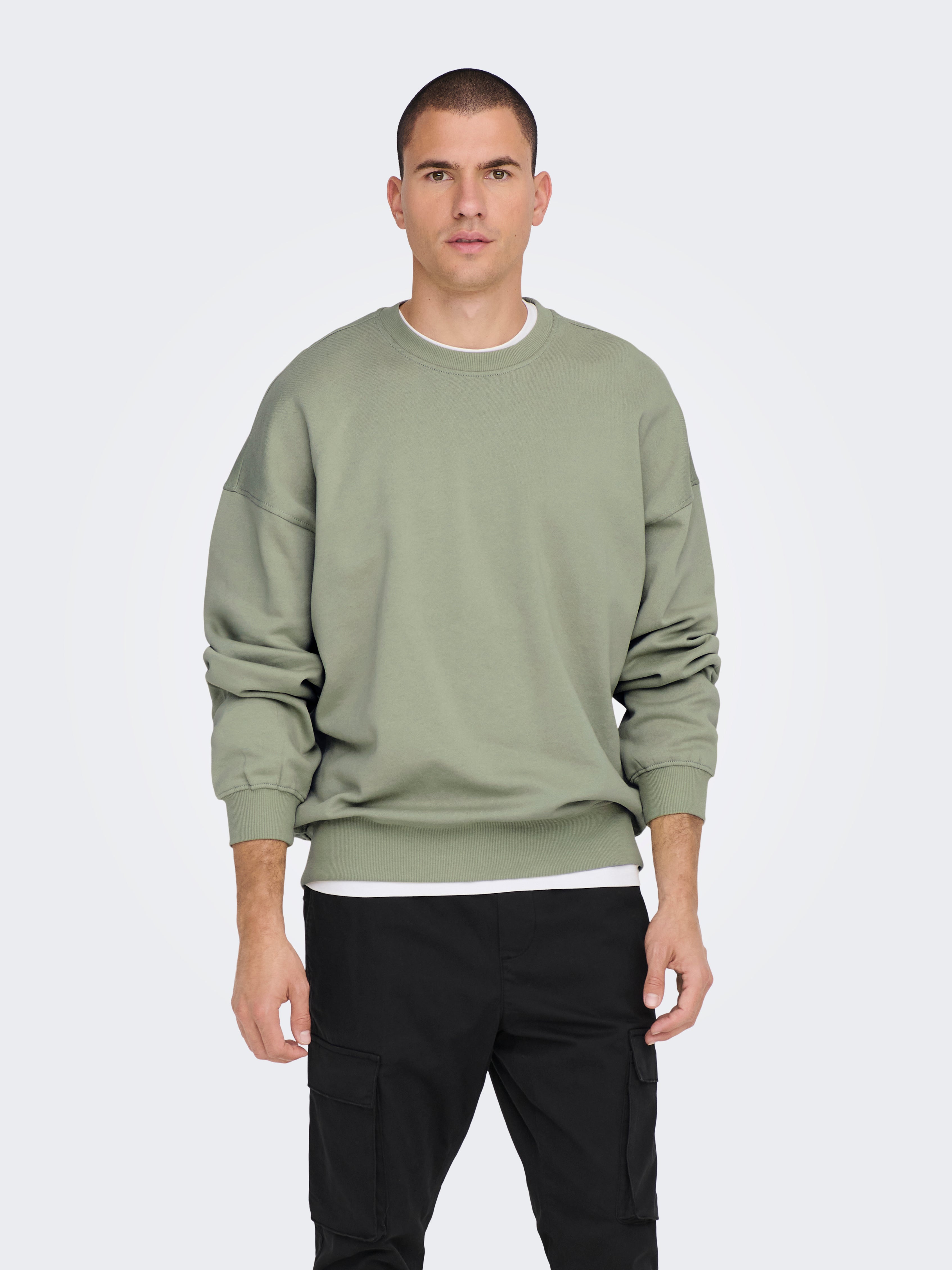 crewneck sweatshirt | Medium Green | ONLY & SONS®