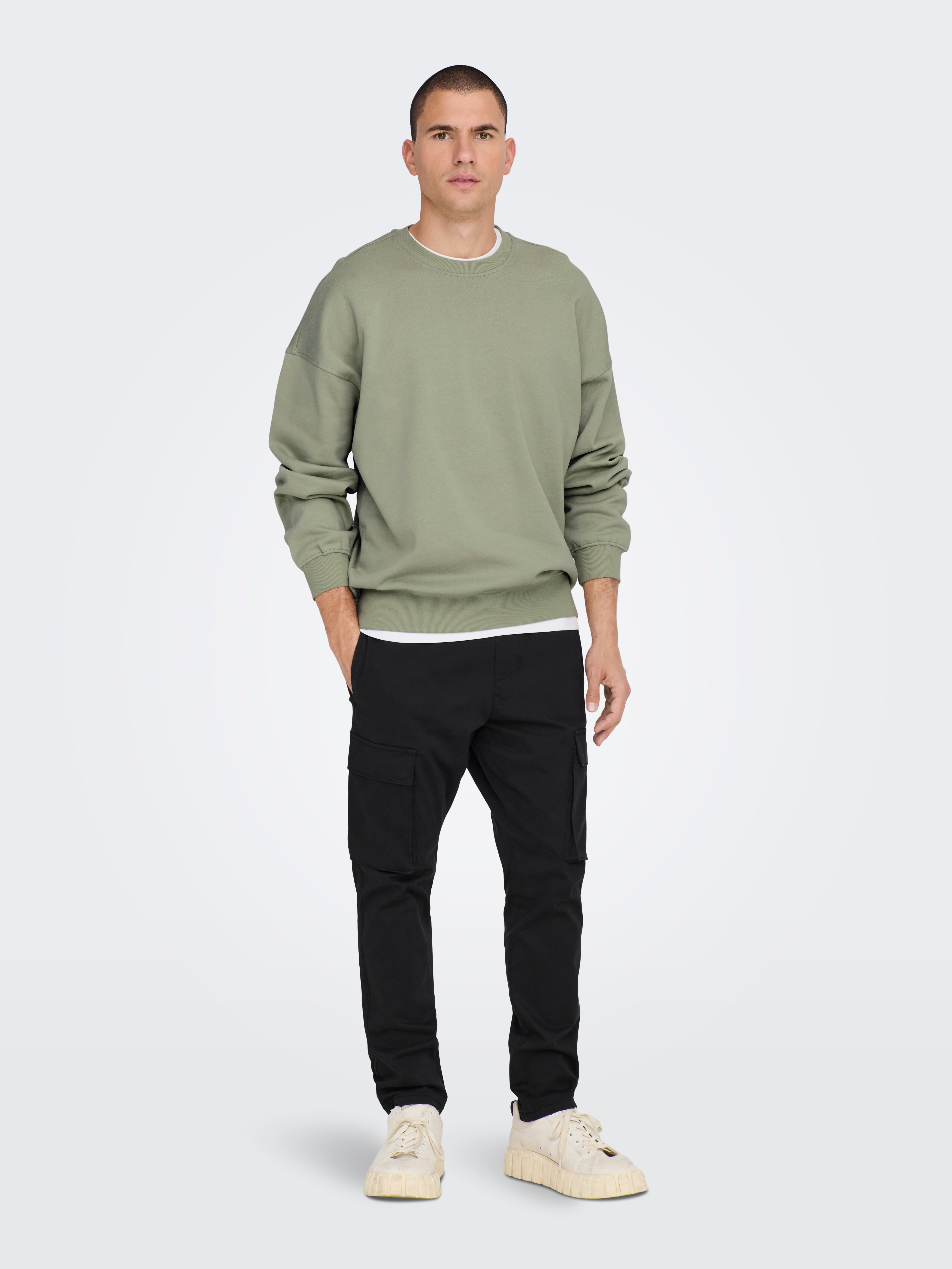 crewneck sweatshirt | Medium Green | ONLY & SONS®