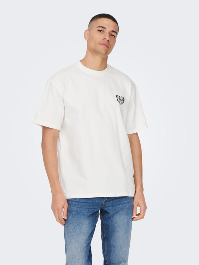 ONLY & SONS T-shirts Relaxed Fit Col rond - 22024804