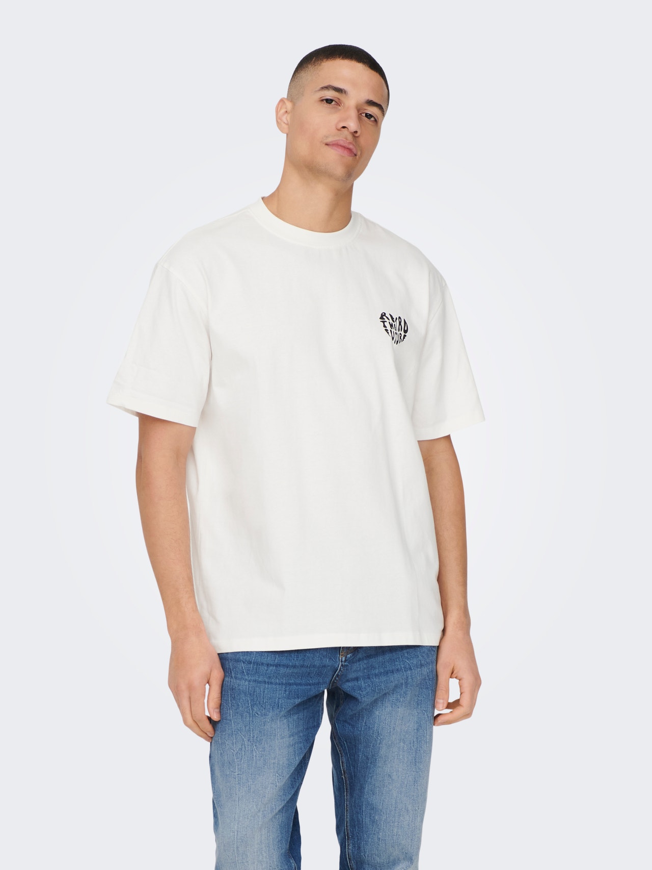 ONLY & SONS Relaxed Fit O-Neck T-Shirt -Cloud Dancer - 22024804