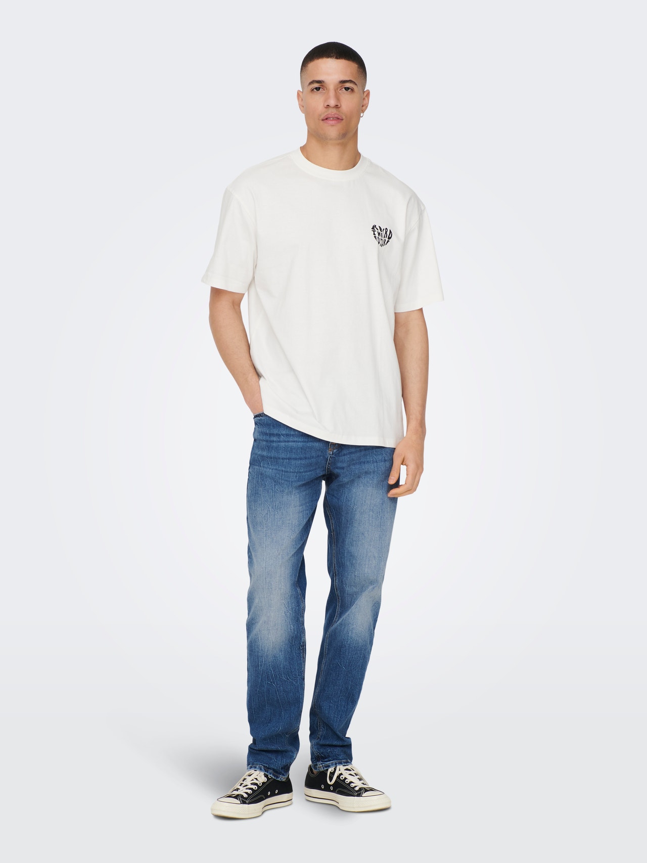 ONLY & SONS T-shirt Relaxed Fit Paricollo -Cloud Dancer - 22024804