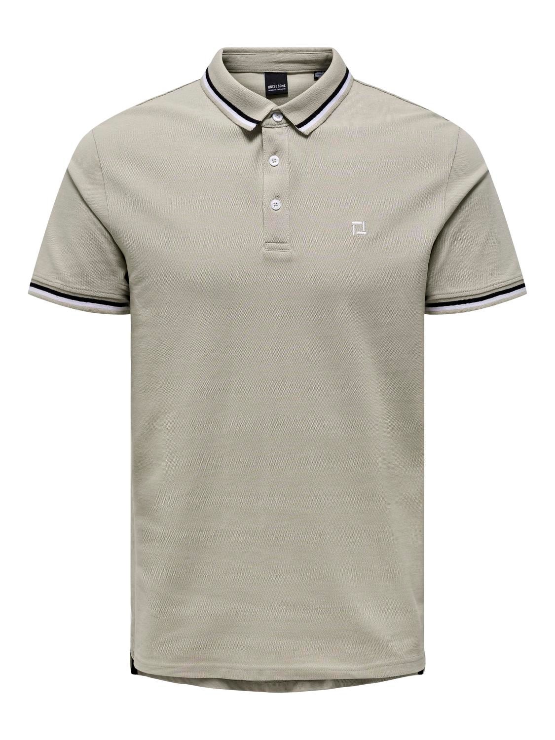 ONLY & SONS Regular Fit Polo Polo-Shirt -Silver Lining - 22024827