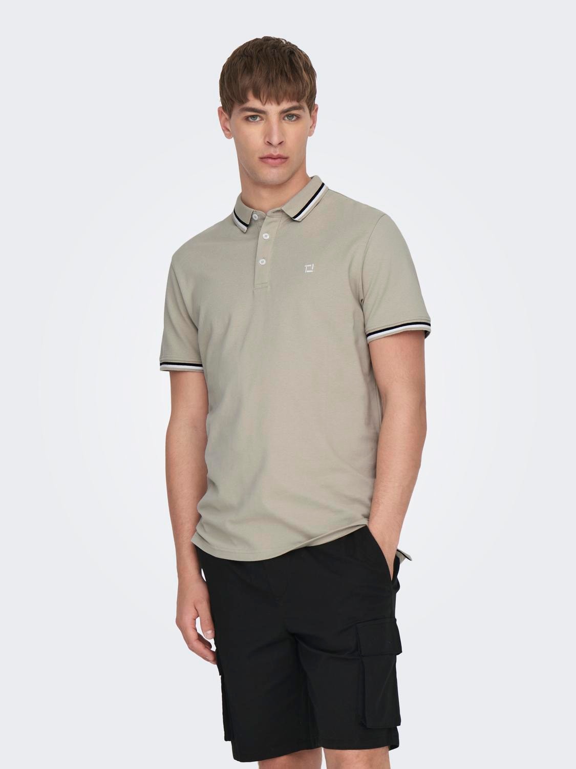 ONLY & SONS Polo t-shirt -Silver Lining - 22024827
