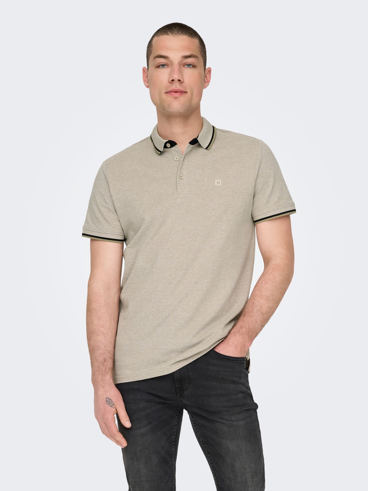 ONLY & SONS Polos Corte regular Polo -Chinchilla - 22024827
