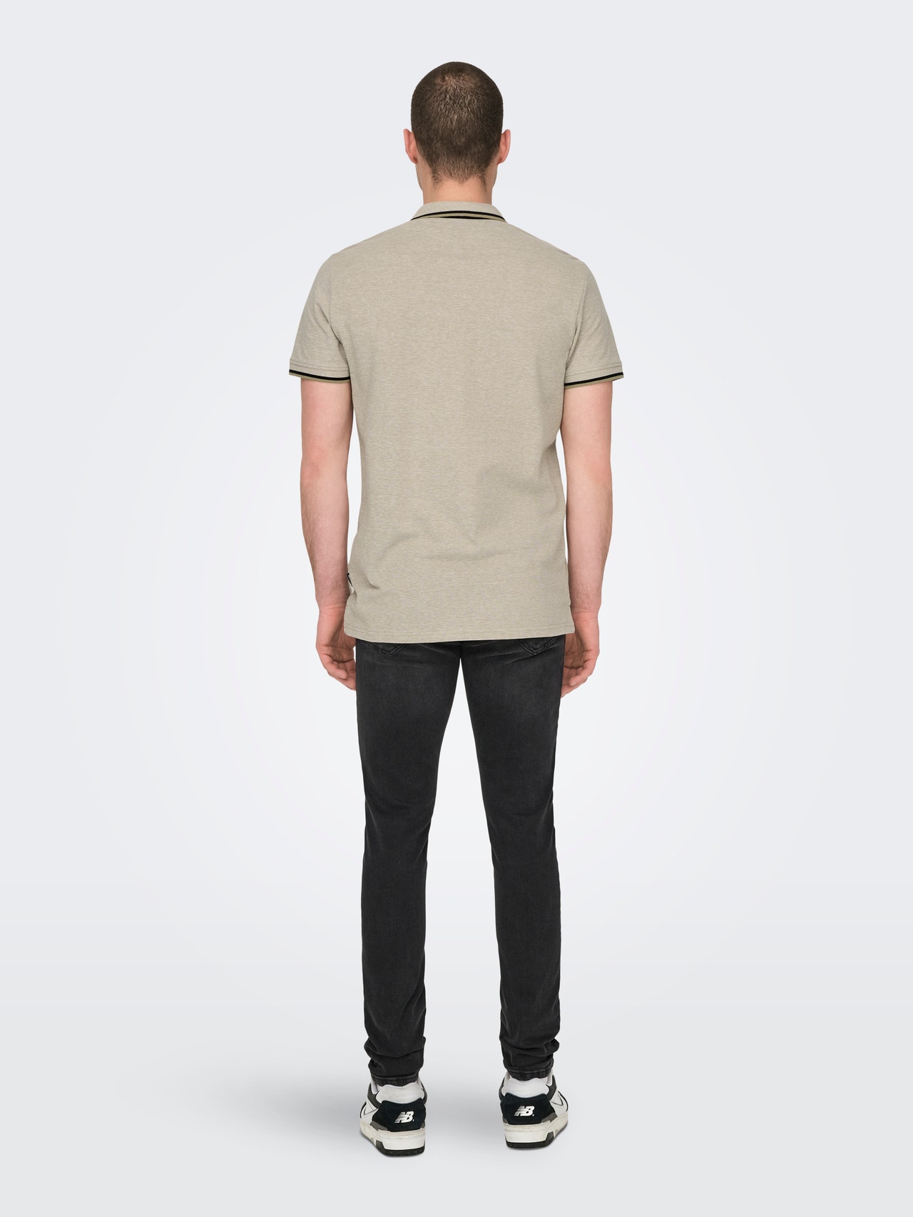 ONLY & SONS Polo t-shirt -Chinchilla - 22024827