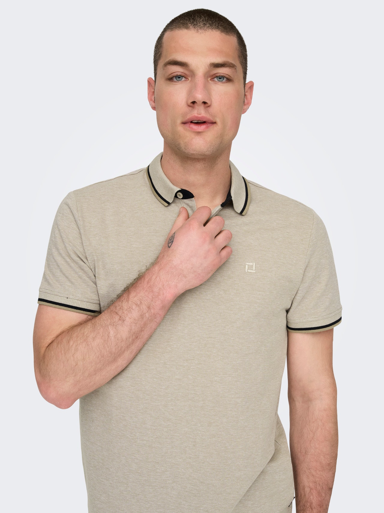 ONLY & SONS Regular Fit Polo Polo-Shirt -Chinchilla - 22024827