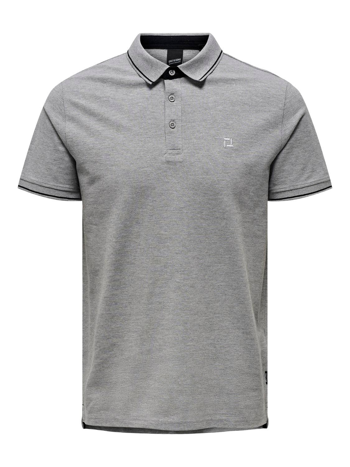 ONLY & SONS Polo t-shirt -Light Grey Melange - 22024827