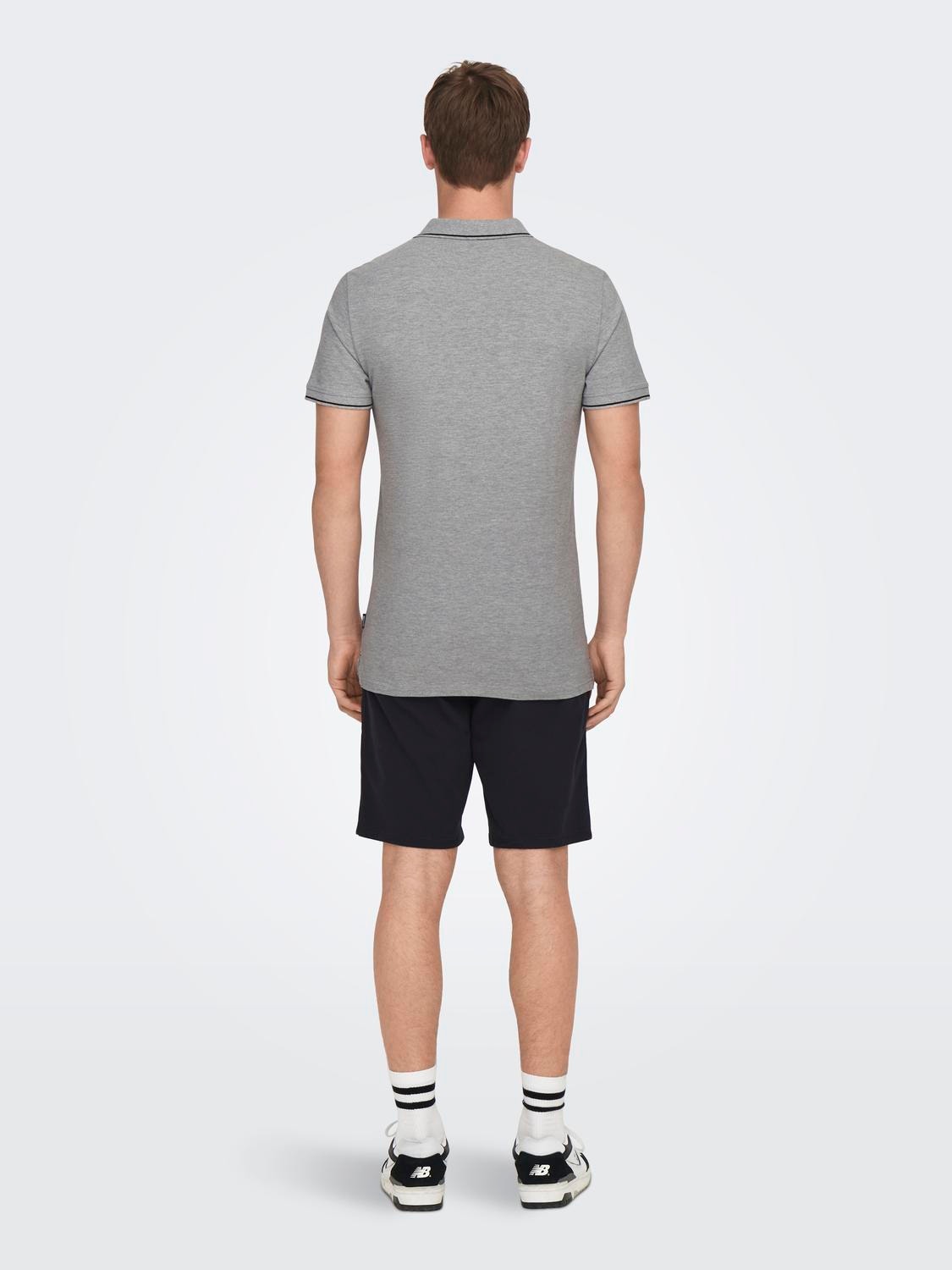 ONLY & SONS Polo t-shirt -Light Grey Melange - 22024827