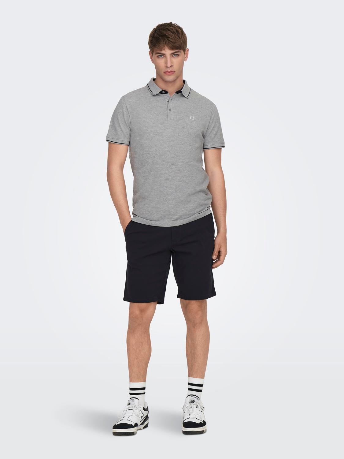 ONLY & SONS Regular fit Polo Polo -Light Grey Melange - 22024827