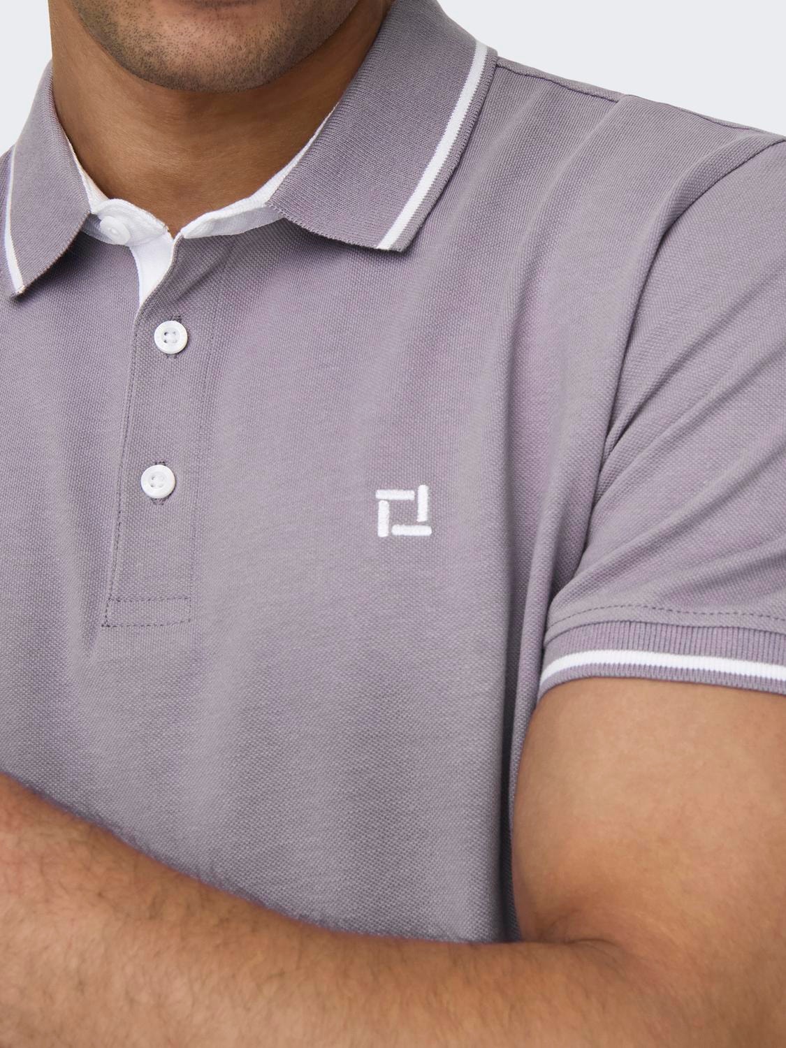 ONLY & SONS Regular Fit Polo Polo-Shirt -Purple Ash - 22024827
