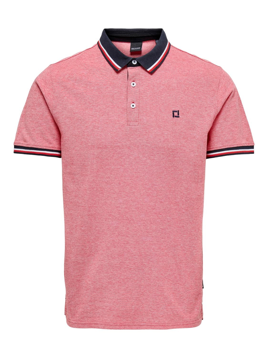 ONLY & SONS Polos Regular Fit Polo -Racing Red - 22024827