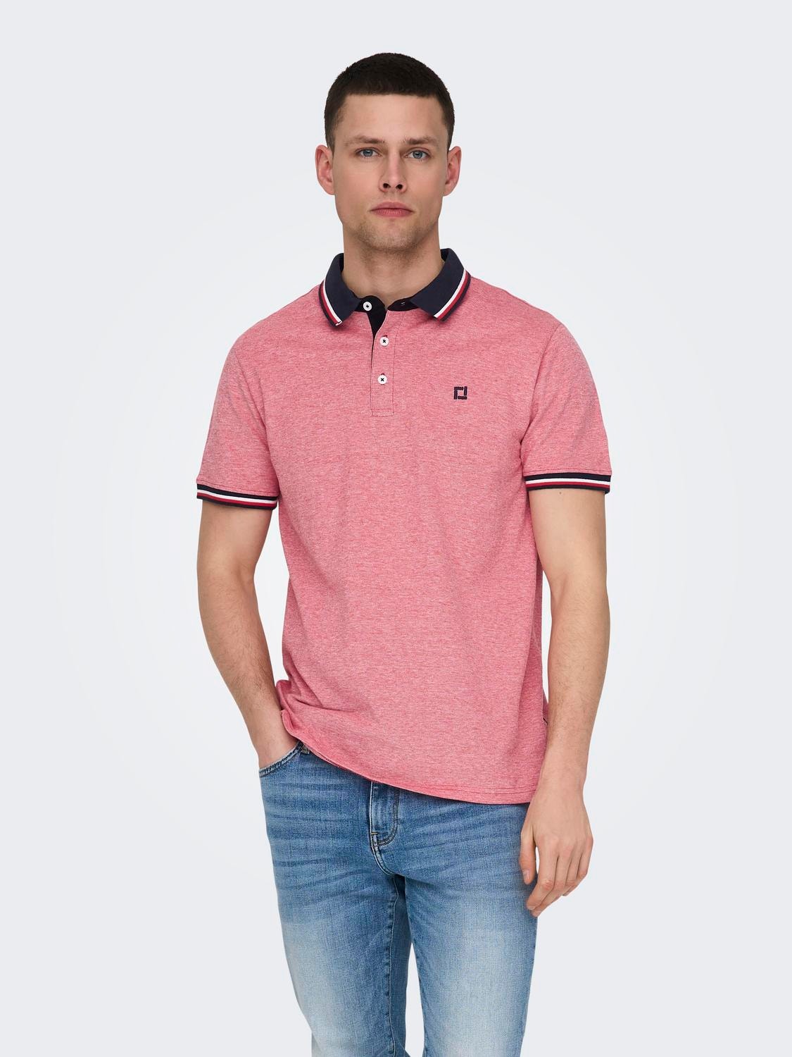 ONLY & SONS Regular Fit Polo Polo-Shirt -Racing Red - 22024827