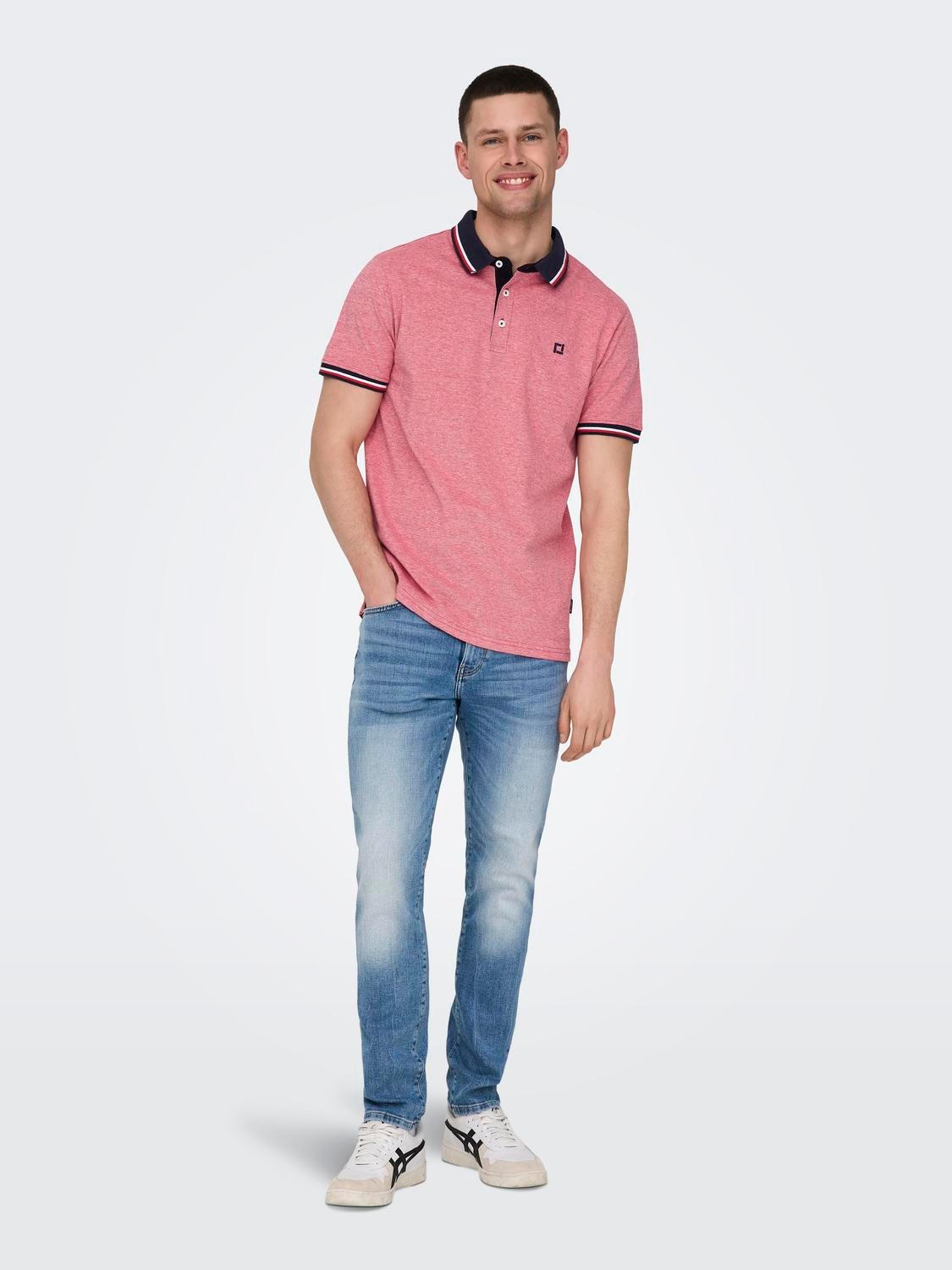ONLY & SONS Polo t-shirt -Racing Red - 22024827