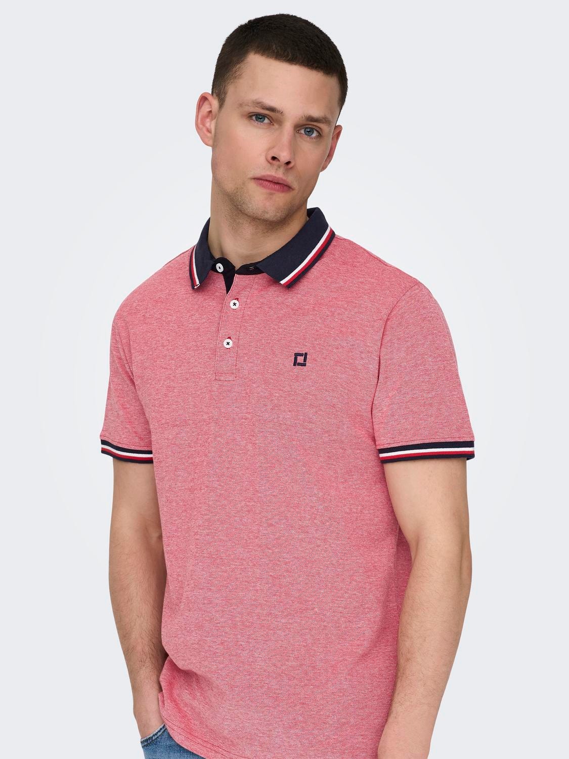 ONLY & SONS Polos Regular Fit Polo -Racing Red - 22024827