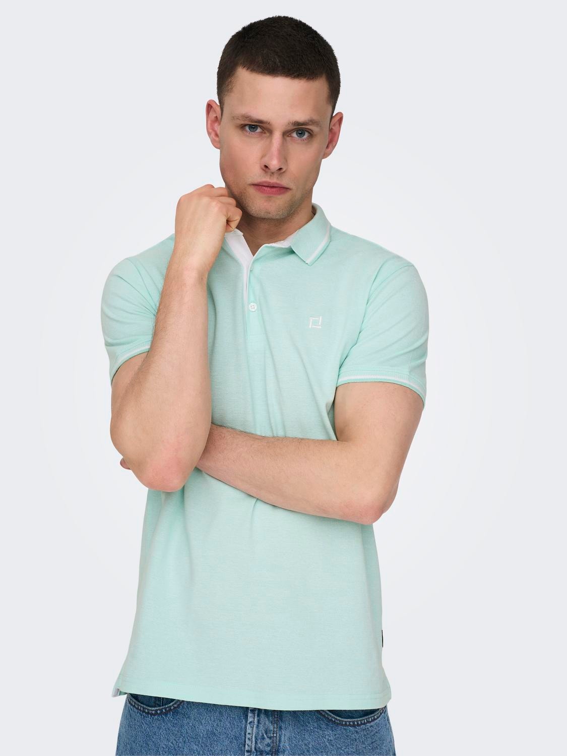ONLY & SONS Regular Fit Polo Polo-Shirt -Yucca - 22024827