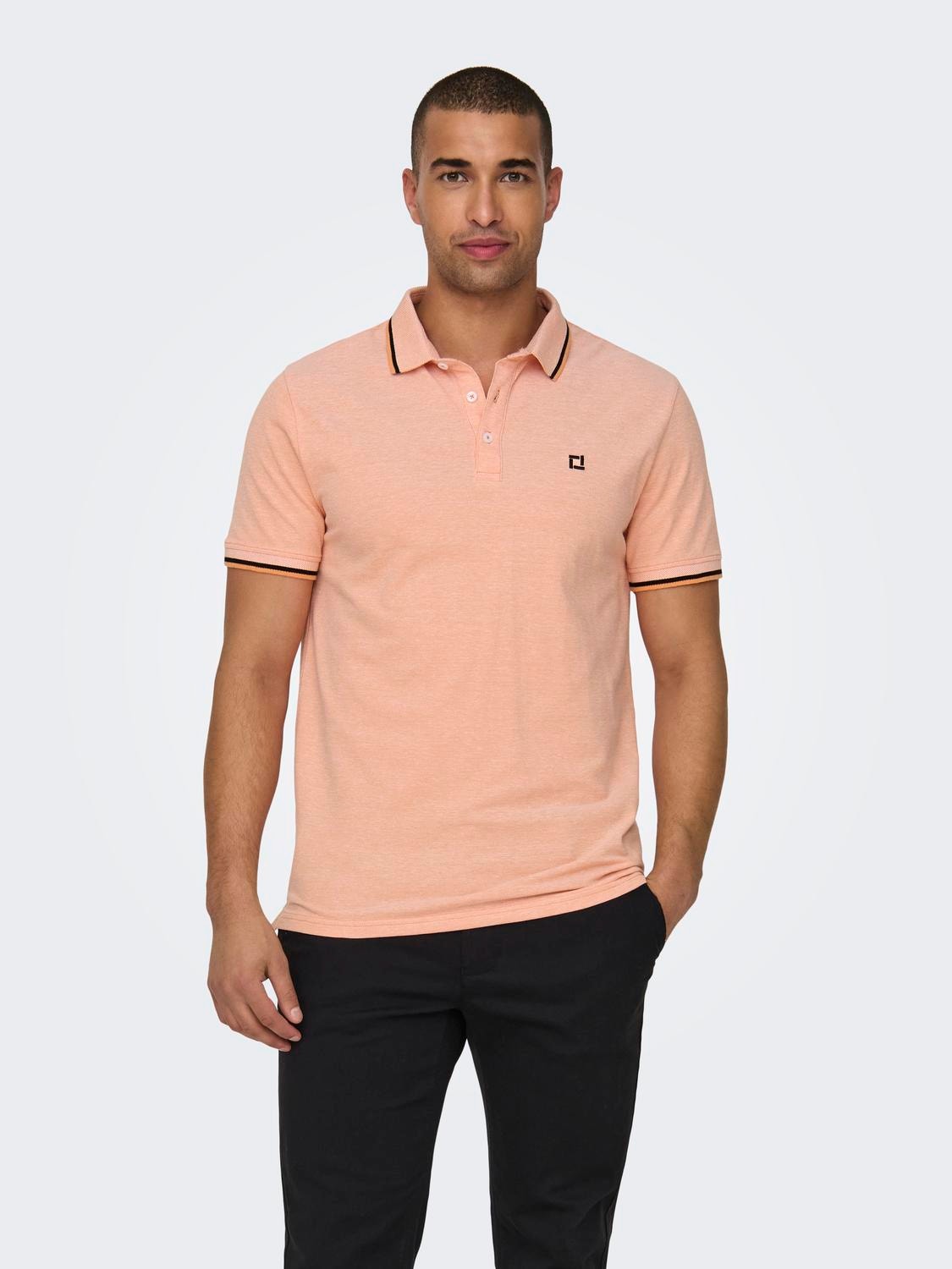 ONLY & SONS Regular Fit Polo Polo-Shirt -Muskmelon - 22024827