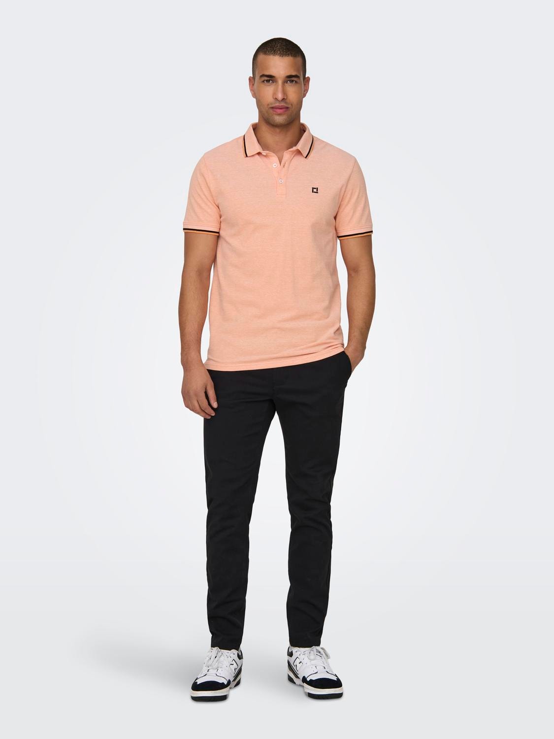 ONLY & SONS Regular fit Polo Polo -Muskmelon - 22024827