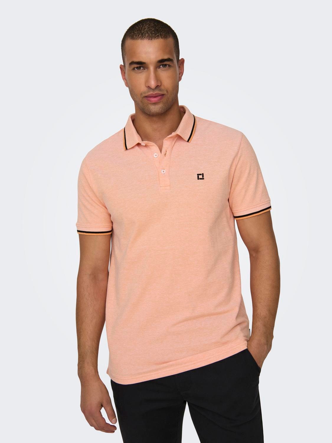ONLY & SONS Polos Regular Fit Polo -Muskmelon - 22024827