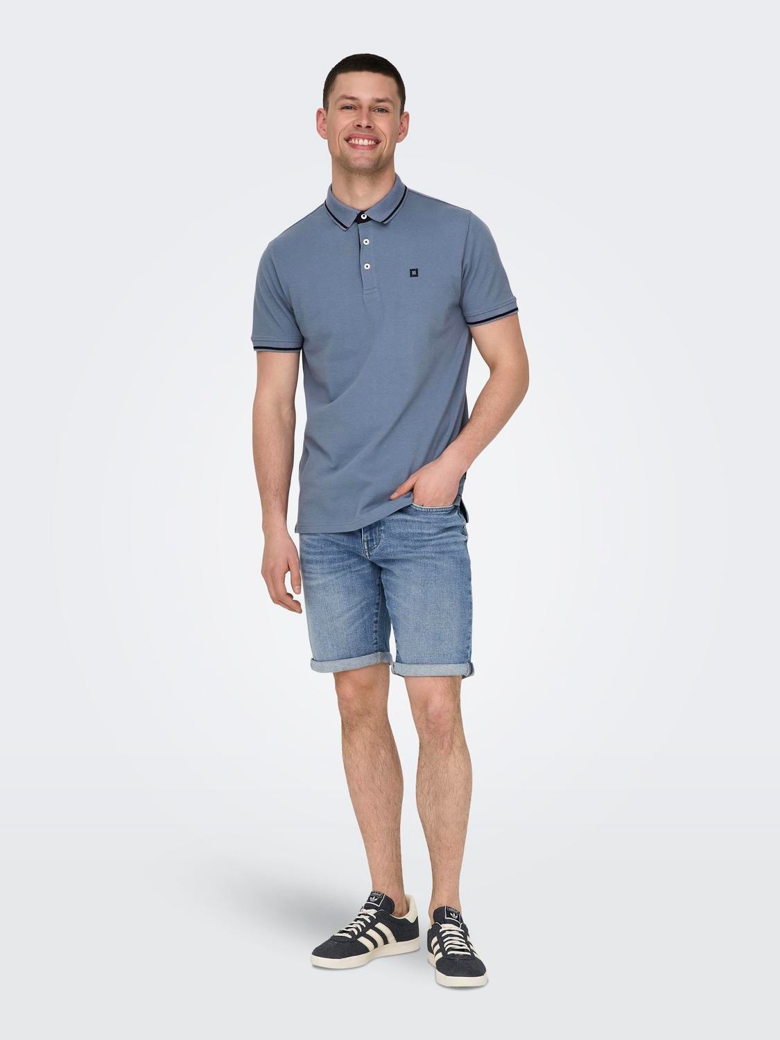 ONLY & SONS Polos Regular Fit Polo -Flint Stone - 22024827