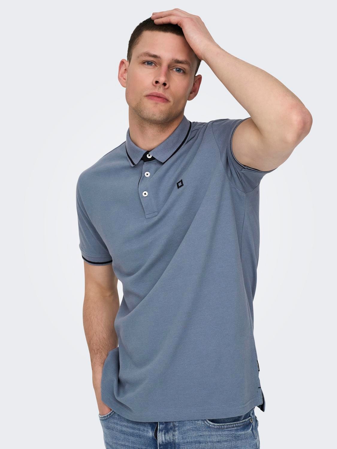 ONLY & SONS Regular fit Polo Polo -Flint Stone - 22024827
