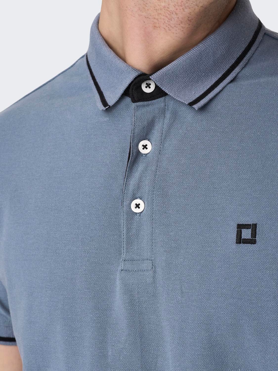 ONLY & SONS Regular Fit Polo Polo-Shirt -Flint Stone - 22024827