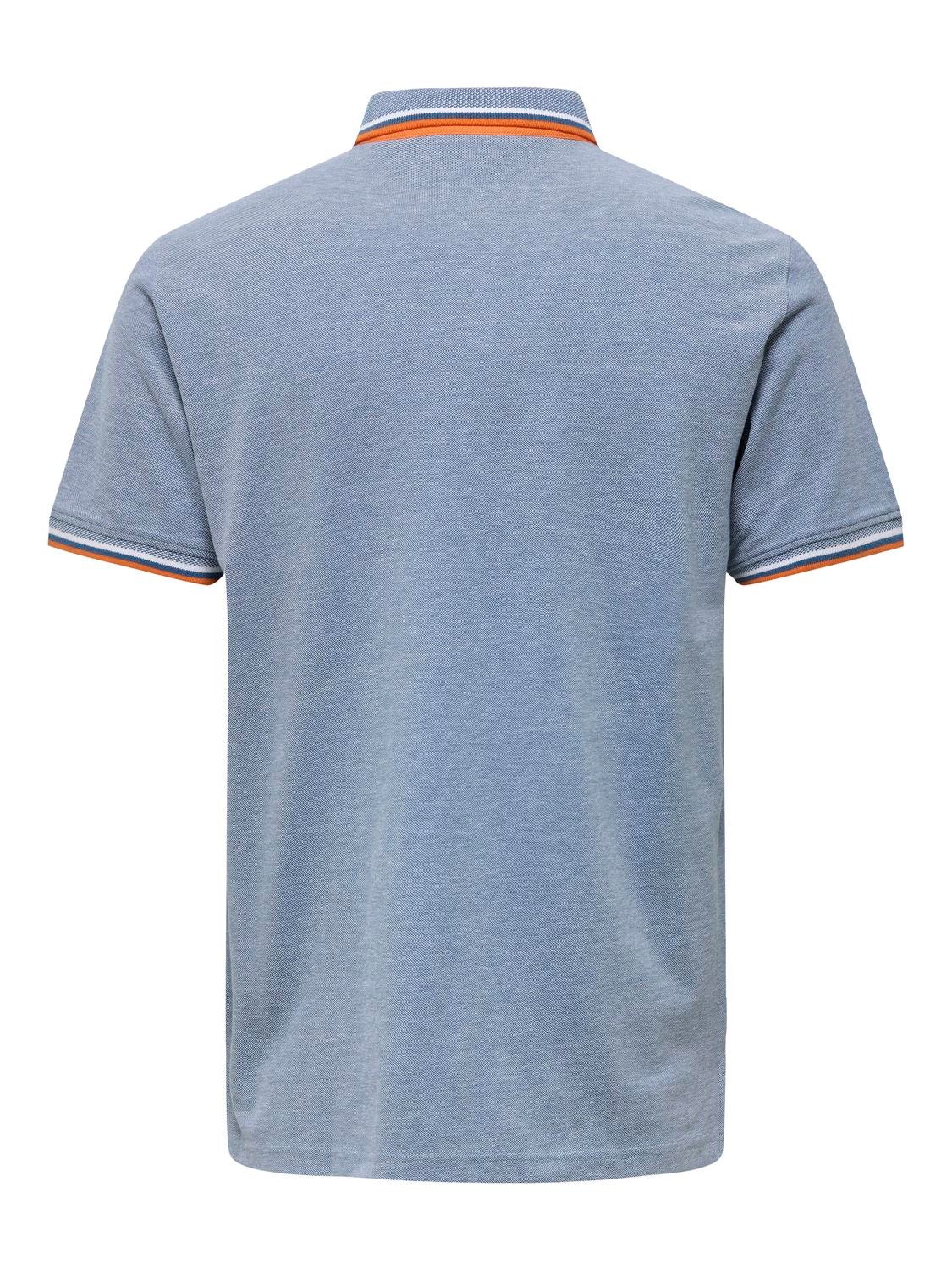 ONLY & SONS Regular Fit Polo Polo-Shirt -Medium Blue Denim - 22024827